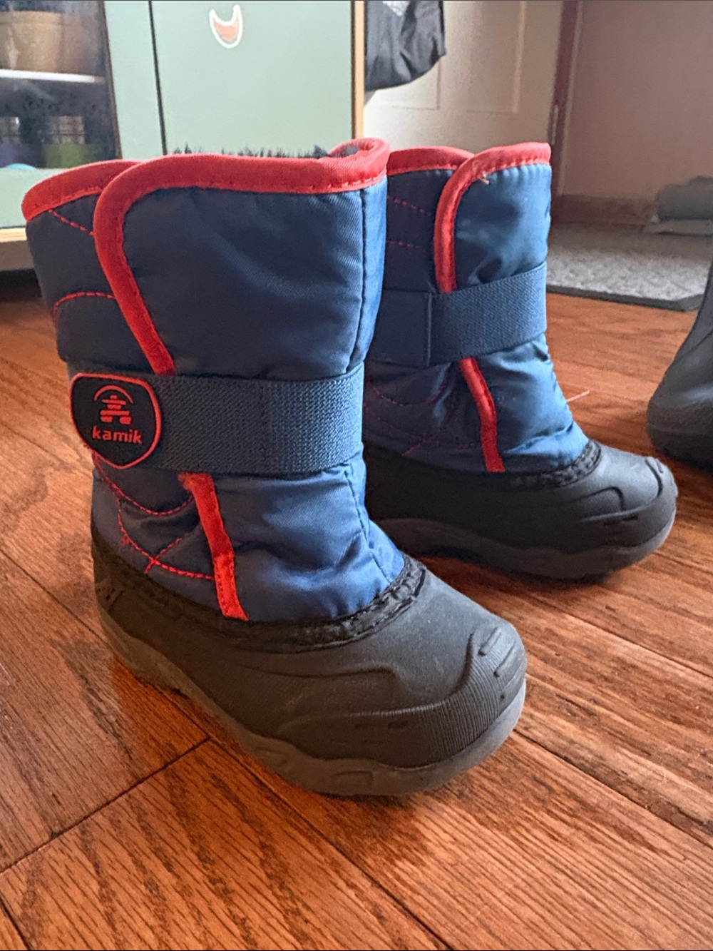 Kamik Kids Navy Blue and Red Waterproof Snow Boots